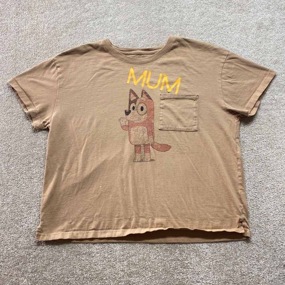 Time and Tru Shirt‎ Womens Large Brown Bluey Mum Graphic Tee